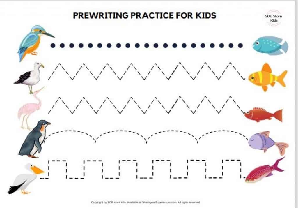 prewriting worksheets for children
