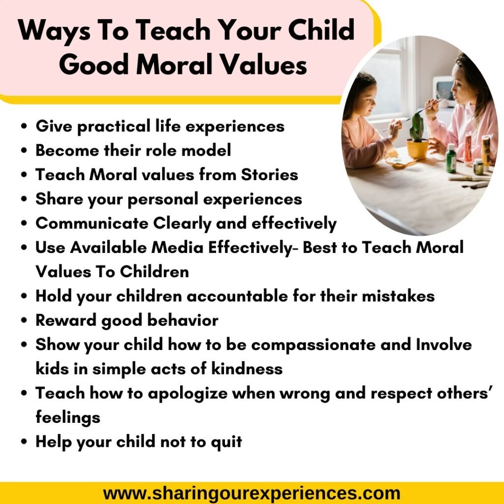 best ways to teach moral values to kids