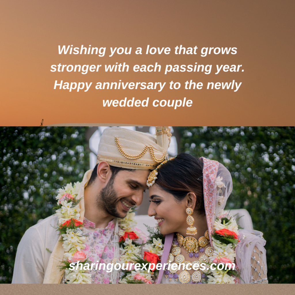 Wedding Anniversary Quotes And Card For Newly Wedded Couple