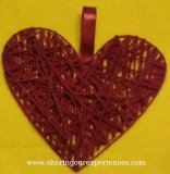 Heart shaped wall hanging made with wool/yarn