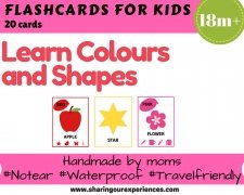 Colour and Shapes Flashcards for kids | #Travelfriendly #Handmade by #moms #Flashcards #Learnshapes #Colors