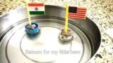 Boat Race Between Two Countries With Bottle Cap Boats