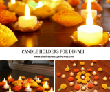Easy candle holders with Clay | Handmade Diwali Home decor ideas