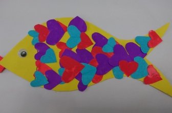 Colourful Fish using Hearts – Cut and Paste Activity For Kids