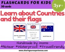 Countries and Flags Flashcards for kids | #Travelfriendly #Handmade by #moms #Flashcards #Riddles #Countries #Flags