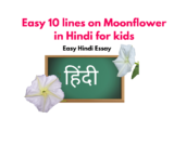 Easy 10 lines on Moonflower in Hindi for kids