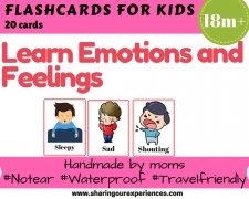 Emotions and Feelings Flashcards for kids | #Travelfriendly #Handmade by #moms #Flashcards #Learnemotions #tantrums