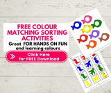 Free Colors matching activities for toddlers printable pdf
