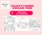 Free Printable Dinosaur Color by Number Printable worksheets for Fun and Learning for Kids