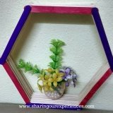 How to make a DIY Hexagon shelf with Popsicle sticks