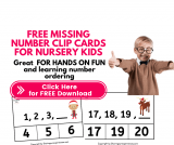 Free Printable Missing Number Worksheets 1-20 Clip Cards for What Comes Next – Perfect for Curious Nursery Kids!