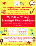 SOE Store Kids Wipe Clean Reusable Nursery Prewriting & Pattern Writing Activities Cards (Learning and Educational Game Travel Toys for Kids – 3 to 5 Years Old) Learn tracing Shapes Lines Curves
