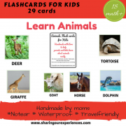 Animals Flashcards for kids (Includes Wild, domestic and Aquatic animals)| #Travelfriendly #Handmade by #moms #Flashcards #Realimages#Learnanimals #enhancevocabulary