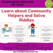 Community Helpers and Riddles Flashcards for kids | #Travelfriendly #Handmade by #moms #Flashcards #Riddles #Communityhelpers