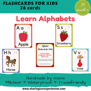 Alphabets Flashcards for kids | #Travelfriendly #Handmade by #moms #Flashcards #Learnalphabets #enhancevocabulary